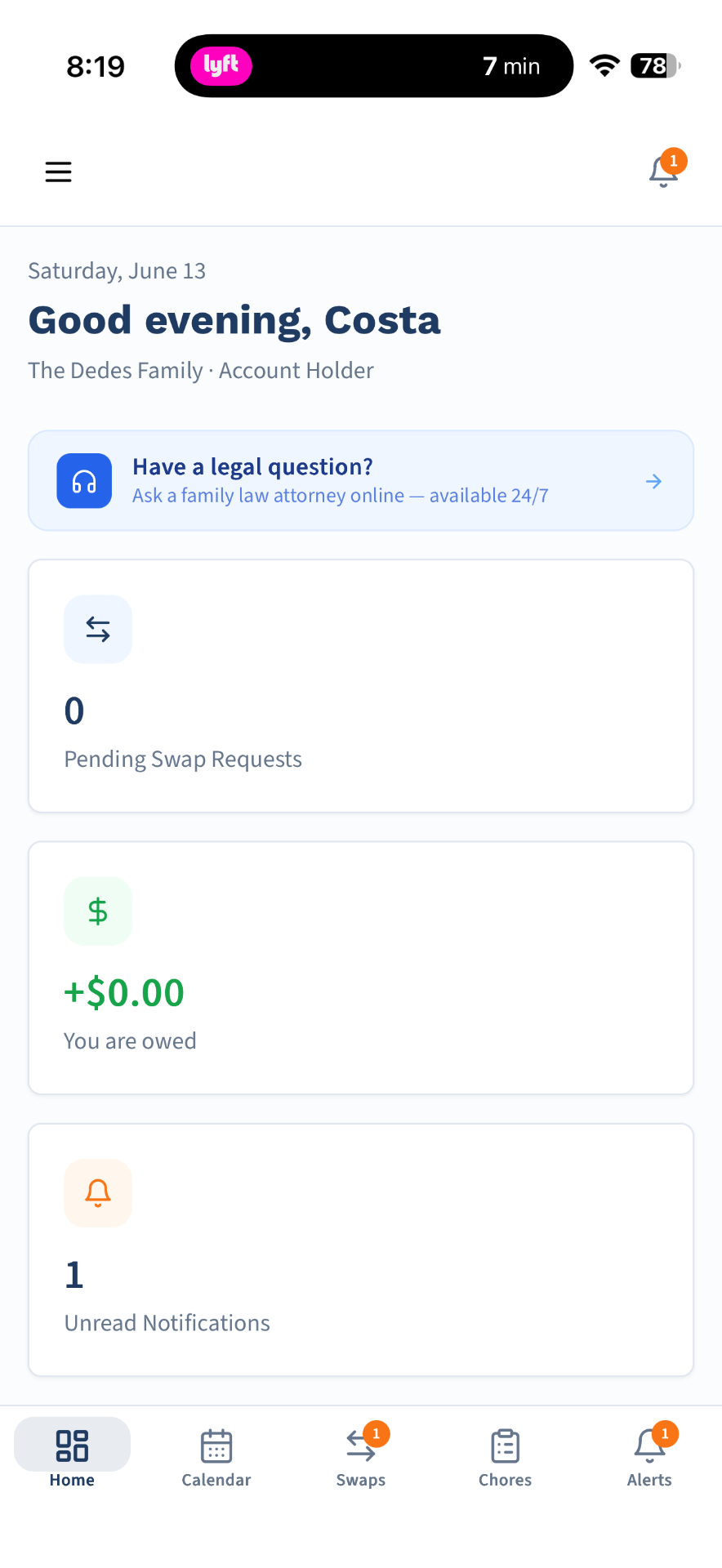 Simplified child account home view